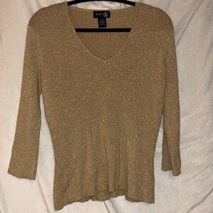 Gold V-Neck Sweater